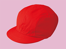男子紅白帽子ツイル（六方型）